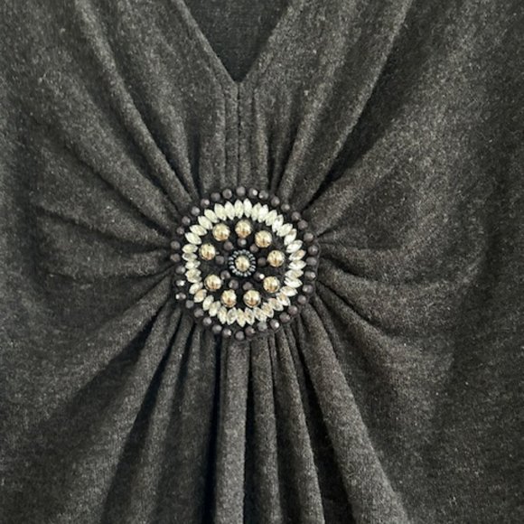 Long Jeweled Sweater by Beige by eci, Size Large - Picture 4 of 5